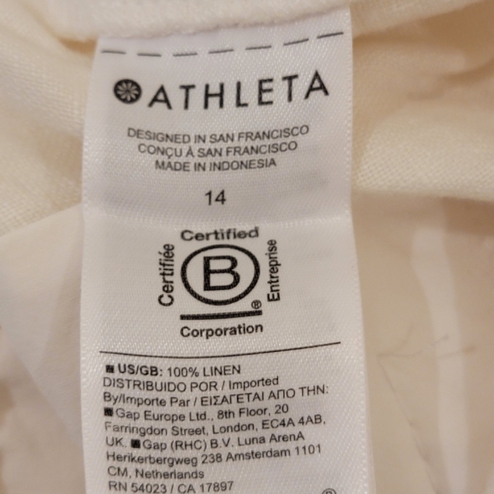 Athleta White Linen Retreat Jogger Pants - Picture 9 of 11